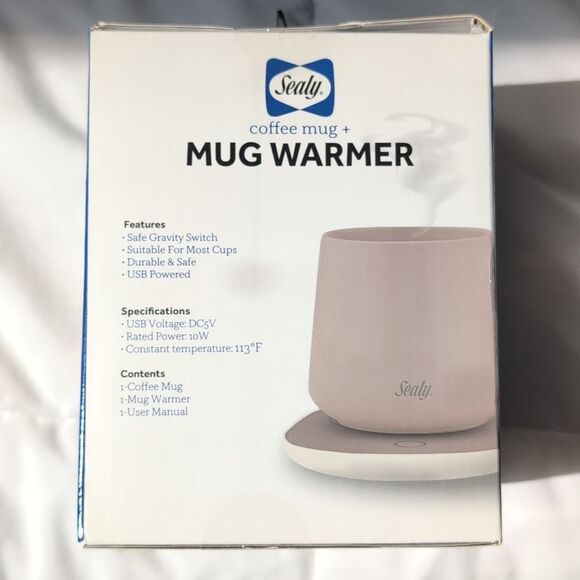 Sealy Coffee Mug And Warmer Set Light Pink Clay Color, NEW - Picture 3 of 5